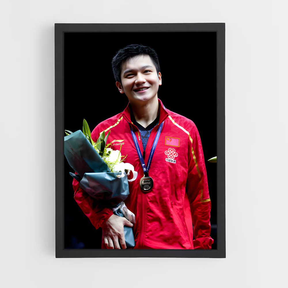 Poster Sourire en Fleurs – affiche Tennis de table (vue 2)